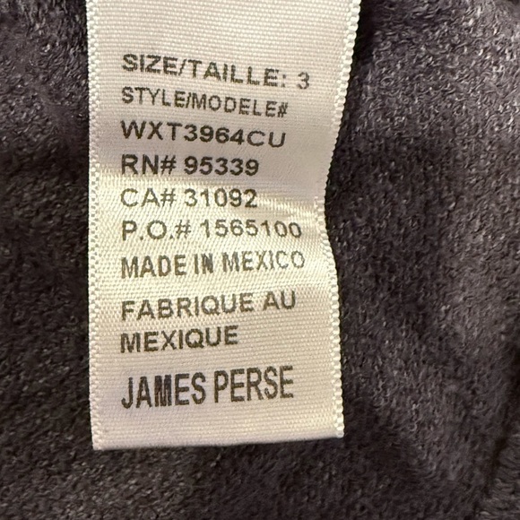 Standard James Perse Scoop Neck Long Sleeve Tee Shirt Dark Grey Womens 3 = L - Picture 9 of 10